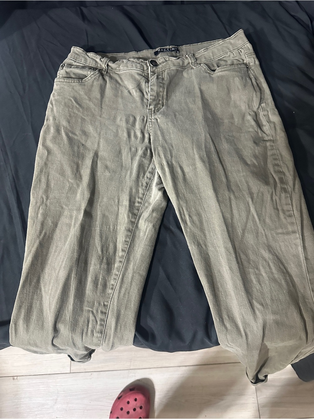 Baccini Olive Tan baccini ladies jean-size 10-#627